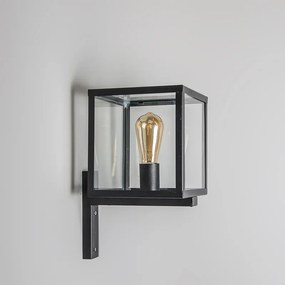 Индустриален квадратен външен стенен аплик черен IP23 - Rotterdam