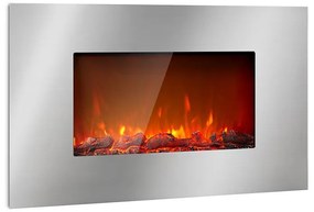 Klarstein Lausanne Luxe, Електрическа камина, 2000W, 2 температурни настройки, 90 см, неръждаема стомана
