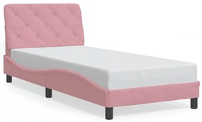 3207892 vidaXL Рамка за легло без матрак, розова, 80x200 см, кадифе