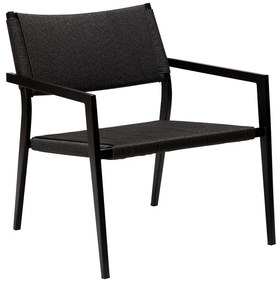 Черен фотьойл с тръстикова плетка Loop - DAN-FORM Denmark