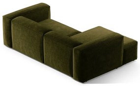 Зелен ъглов диван от рипсено кадифе (ляв ъгъл) Bergano – Cosmopolitan Design