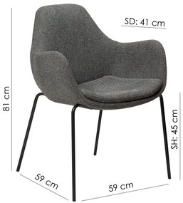 Кремав стол от плат букле Zimmer – DAN-FORM Denmark