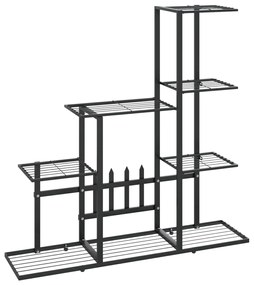 336112 vidaXL Цветарник, 94,5x25x88 см, черен, метал