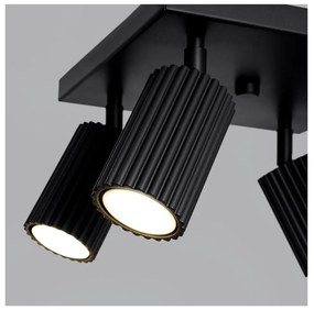 Черно осветително тяло за таван 25x25 cm Gleam – Sollux