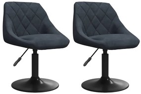 335328 vidaXL Въртящи се трапезни столове, 2 бр, тъмносиви, кадифе