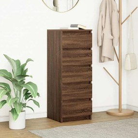 861766 vidaXL Бюфет с чекмеджета, кафяв дъб, 37,5x35x99 см, инженерно дърво