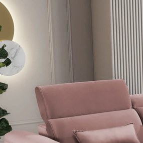 Розов кадифен разтегателен ъглов диван с място за съхранение (десен ъгъл) Foble – ELTAP