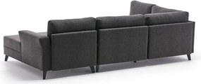 Антрацитен ъглов разтегателен диван (U-образен) Eris - Balcab Home