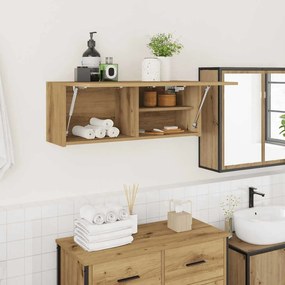 860084 vidaXL Стенен шкаф за баня, дъб артизан, 80x25x30 см, инженерно дърво