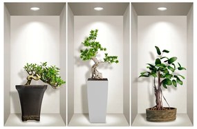 Комплект от 3 3D стикера за стена Bonsai Plants - Ambiance