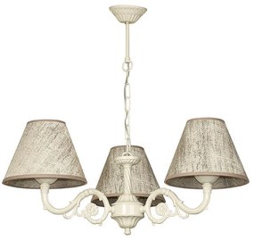 Полилей МОНРО, крем, абажури Сарай Бронз, 3xE27