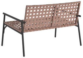 Sonata H Градинска пейка Черна 113x79x75 см Полиране на ратан