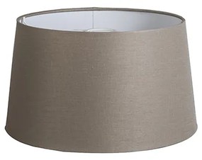 Ленен абажур Taupe кръгъл наклонен 35/30/18
