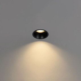 Комплект от 12 вградени прожектора черни GU10 70mm IP44 - Dept