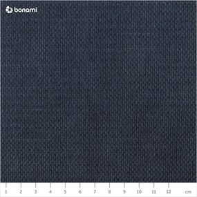 Тъмносиньо тапицирано двойно легло с място за съхранение с включена подматрачна рамка 180x200 cm Kelp – Micadoni Home