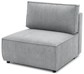 Светлосив модул за диван от велур, централна част Nihad modular - Bobochic Paris