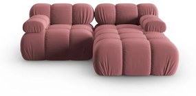 Ъглов диван от розово кадифе (десен ъгъл) Bellis - Micadoni Home