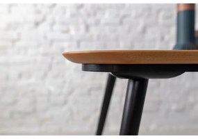 Трапезна маса от ясенова дървесина с черни крака , 180 x 90 cm Contrast - Ragaba