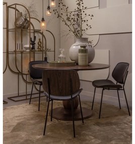 Черни трапезни столове в комплект 2 бр. от имитация на кожа Close In – WOOOD