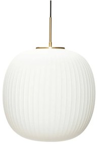 Бяло висящо осветително тяло със стъклен абажур ø 40 cm Serene – Hübsch