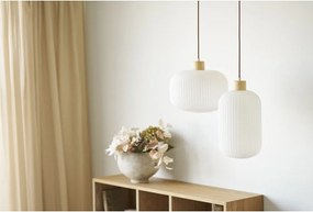 Бяло висящо осветително тяло със стъклен абажур ø 30 cm Argalo – House Nordic