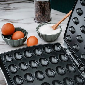 Уред за сладки орехчета Rosberg Premium RP51442E, 1200W, За 24 сладки, Незалепващи плочи, Бял