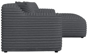 Тъмносив ъглов диван от рипсено кадифе (десен ъгъл) Martin – Ropez