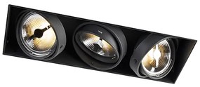 Вграден прожектор черен AR111 без рамка 3-светлина - Oneon