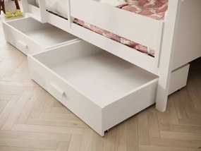 Двуетажно легло Jacky M plus-Бяло-200 x 90