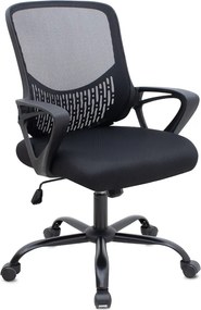 Офис стол Фреда с мрежеста тъкан в черен цвят 65x65x90/100см.