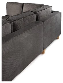 Сив сгъваем ъглов диван от рипсено кадифе (ляв ъгъл) Tori – Bonami Selection