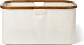 Кремав текстилен сгъваем кош за пране Bamboo/Linen – Bigso