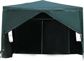 Градинска беседка, парти шатра 3 x 4 м със стени и прозорци Сив