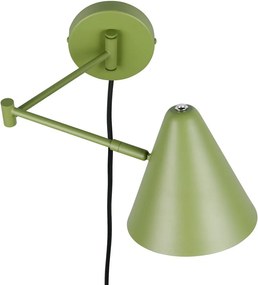 Зелена стенна лампа с огъваща се структура за контакт ø 15 cm Cosima – Trio