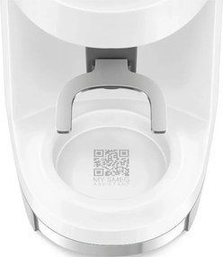 Кафемелачка Smeg CGF03WHEU, 150W, 240 г, Система за завъртане и заключване, Ръчна функция, Бял