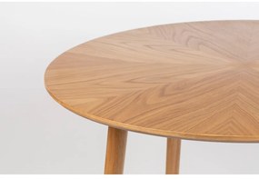 Кръгла маса за хранене с дъбов плот ø 100 cm Fabio - White Label