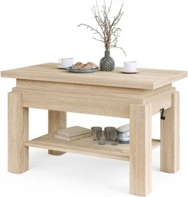 БРАВО Дъб Сонома - РАЗТЕГАТЕЛНА ХОЛНА МАСА С ПОВДИГАЩ МЕХАНИЗЪМ И С РАФТ