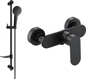 Mexen Milo DF05 душ батерия с душ комплект, черна - 7134R05-70