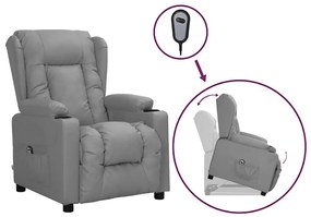 3093447 vidaXL Изправящ стол, сив, изкуствена кожа