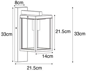 Индустриален външен стенен фенер ръждясал кафяв IP44 - Charlois