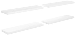 323756 vidaXL Окачени стенни рафтове, 4 бр, бял гланц, 90x23,5x3,8 см, МДФ