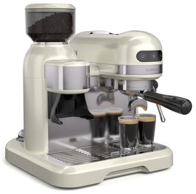 Klarstein Bella Café кафемашина, Витидж, мелачка, 20 bar, Разпенител за мляко, 2 чаши, 1550 W
