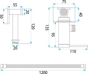 Смесител за биде Foss Clif Brush Gold