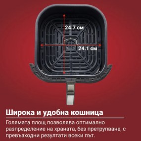 Фритюрник с горещ въздух Instant Pot Vortex Plus ClearCook & OdourErase 140310401, 1700W, 5.7 л, 6 програми, 35-205C, EvenCrisp, Двоен филтър, Черен