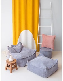 Син детски пуф от рипсено кадифе Square – Wigiwama