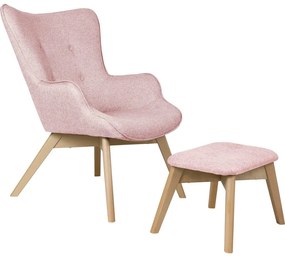 Светлорозов фотьойл с табуретка Niko – Ropez