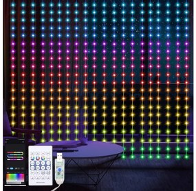 LED RGB Димируем Коледна завеса WIZARD 400xLED/USB 2x2 м + дистанционно управление