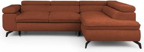 Теракотен шенилов ъглов диван (десен ъгъл L форма) Marbeya – Ropez