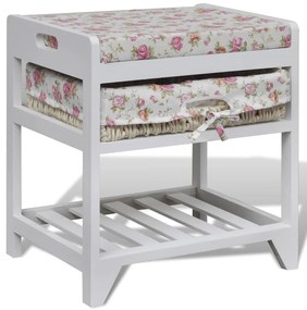 241541 vidaXL Пейка за съхранение с рафт за обувки и кош, дърво пауловния