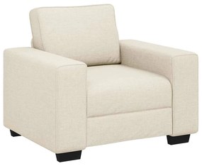 4105155 vidaXL Диван с възглавница с възглавница Бежово 100 x 77 x 82 см Лен